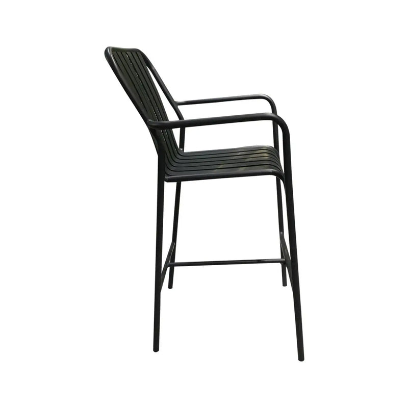 Cargue la imagen en el visor de la galería, Silla Zeb Alta para Interior de Aluminio Color Negro-ZB