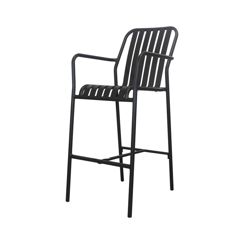 Cargue la imagen en el visor de la galería, Silla Zeb Alta para Interior de Aluminio Color Negro-ZB