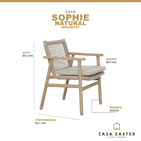 Silla baja de Madera con cojin SOPHIE - HUC40151 CasaEaster