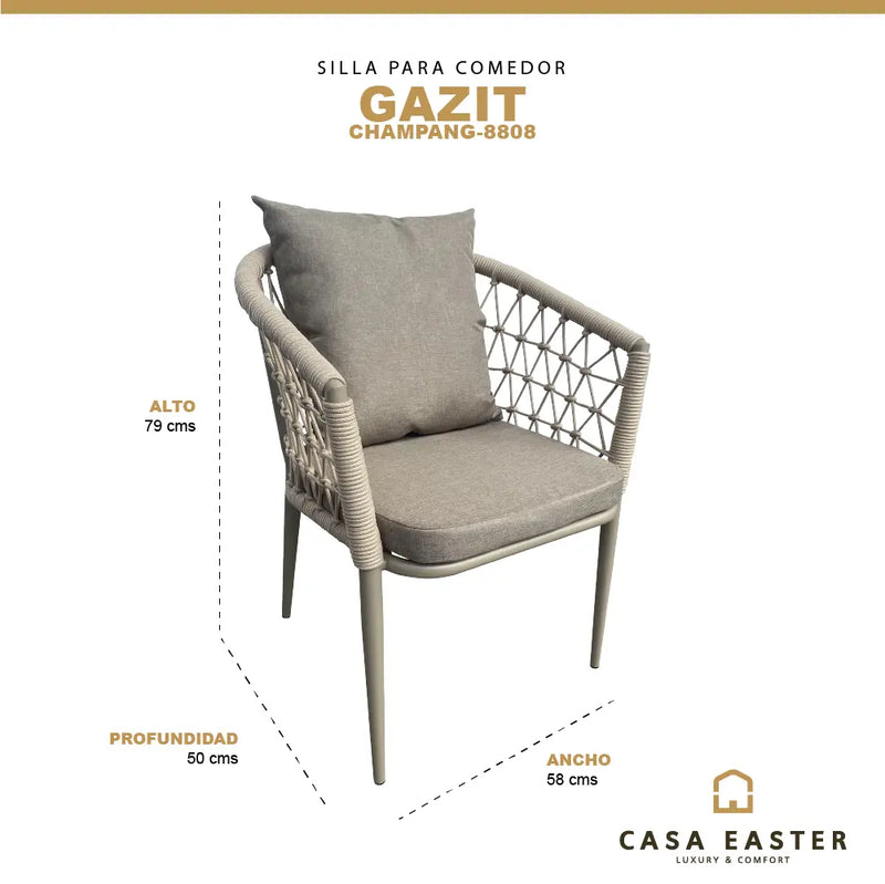 Cargue la imagen en el visor de la galería, Silla de Lazo para Exterior e Interior Color Beige GAZIT-8808 CasaEaster