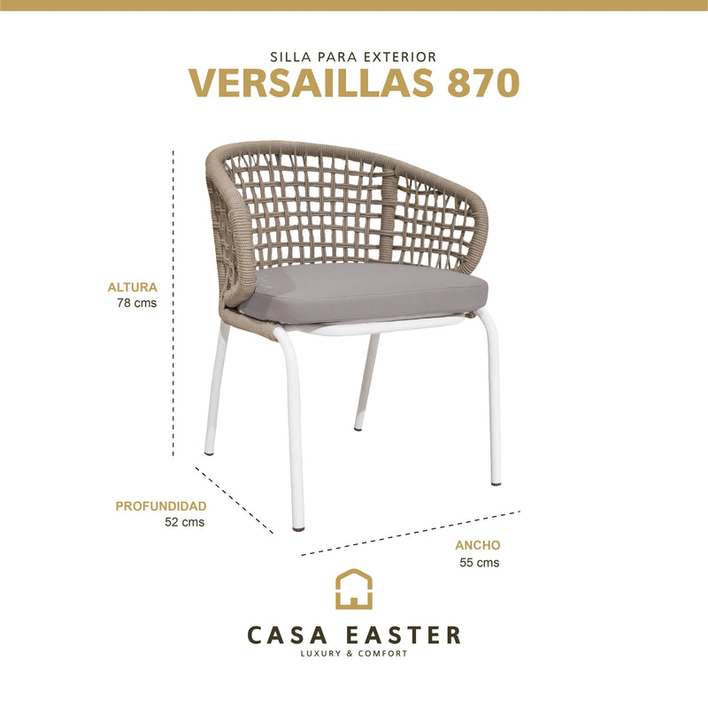 Cargue la imagen en el visor de la galería, Silla de Lazo para Exterior e Interior Color Beige VERSAILLAS-ZF400 CasaEaster