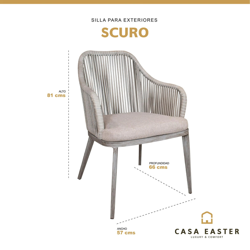 Cargue la imagen en el visor de la galería, Silla de Lazo para Exterior e Interior Color Gris SCURO-52260A3