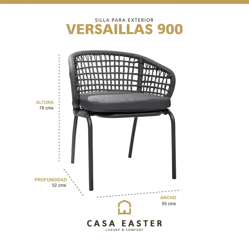 Cargue la imagen en el visor de la galería, Silla de Lazo para Exterior e Interior Color Gris VERSAILLAS-ZF4007 CasaEaster