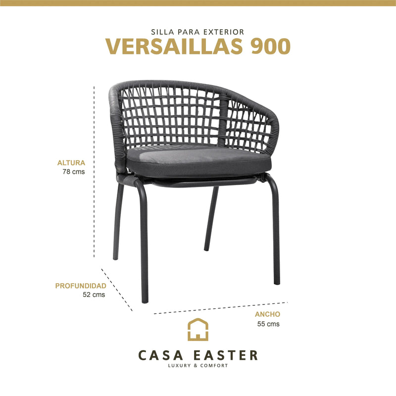 Cargue la imagen en el visor de la galería, Silla de Lazo para Exterior e Interior Color Gris VERSAILLAS-ZF4007 CasaEaster