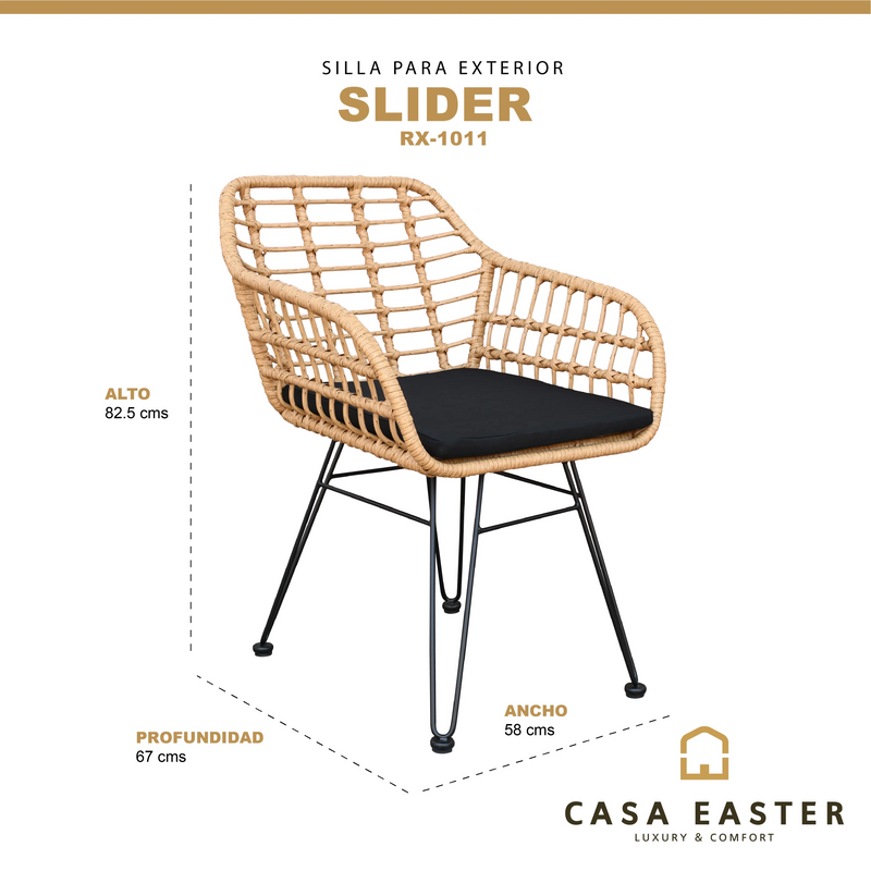Load image into Gallery viewer, Silla de Lazo para Exterior e Interior Color Natural-SLIDER-RX1011 CasaEaster
