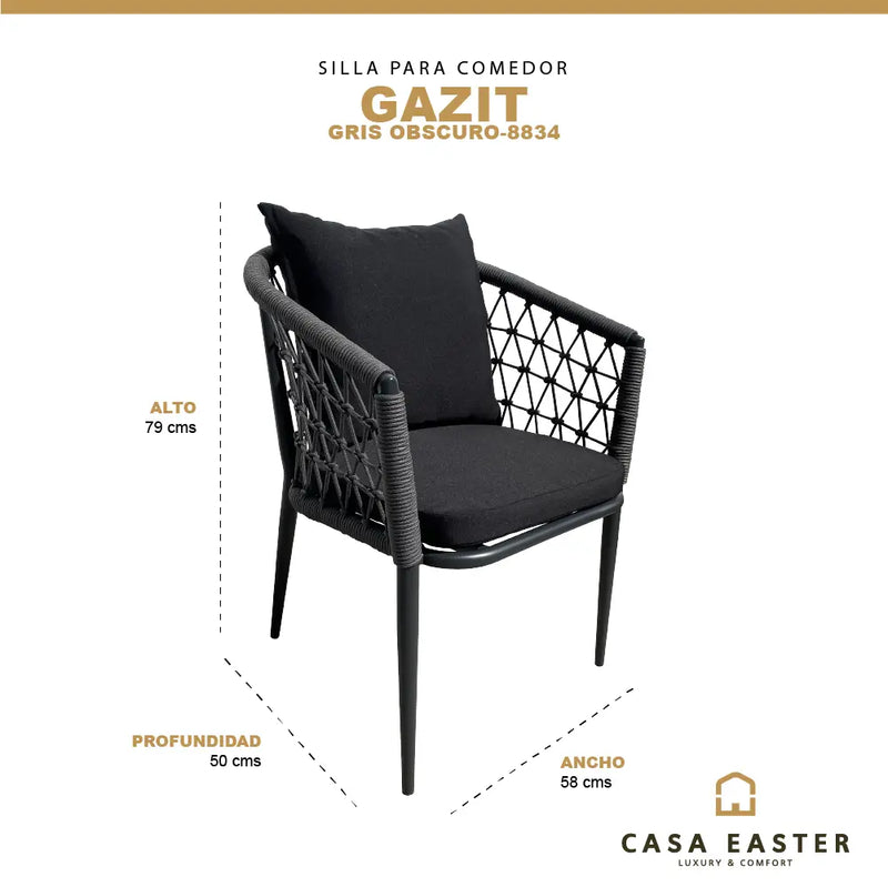 Load image into Gallery viewer, Silla de Lazo para Exterior e Interior Color Negro GAZIT-8834 CasaEaster