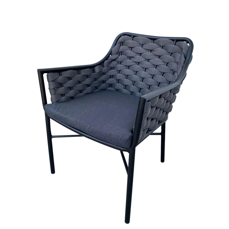 Cargue la imagen en el visor de la galería, Silla de Lazo para Exterior e Interior Color Negro RABAT-488690 CasaEaster