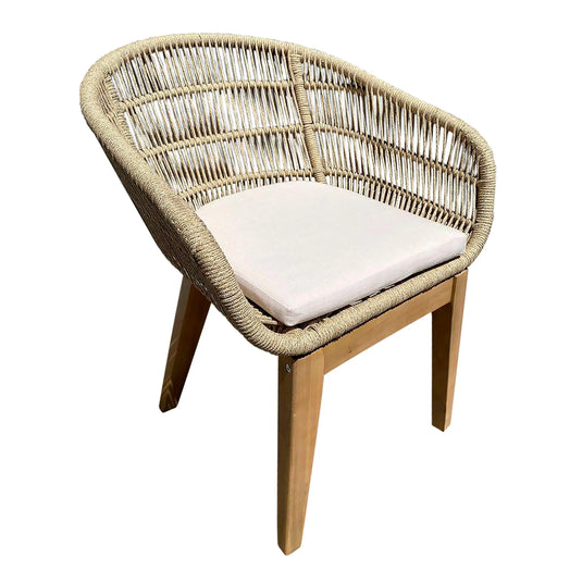 Silla  de Lazo para Exterior e Interior  de Madera Teca  Color  Beige TALARA -HUC39669 CasaEaster