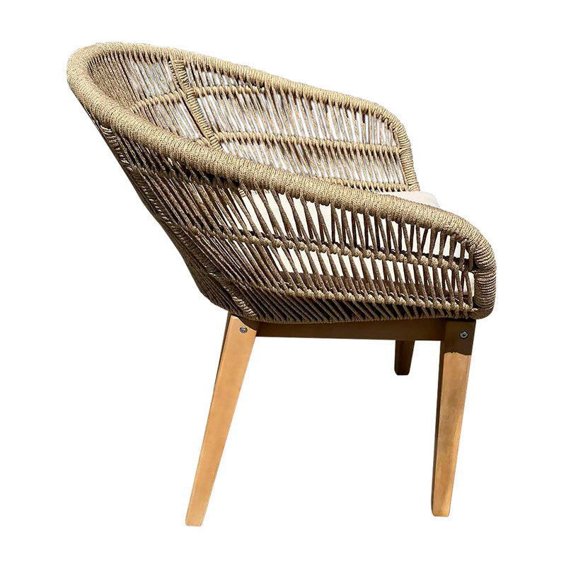Cargue la imagen en el visor de la galería, Silla de Lazo para Exterior e Interior de Madera Teca Color Beige TALARA -HUC39669 CasaEaster