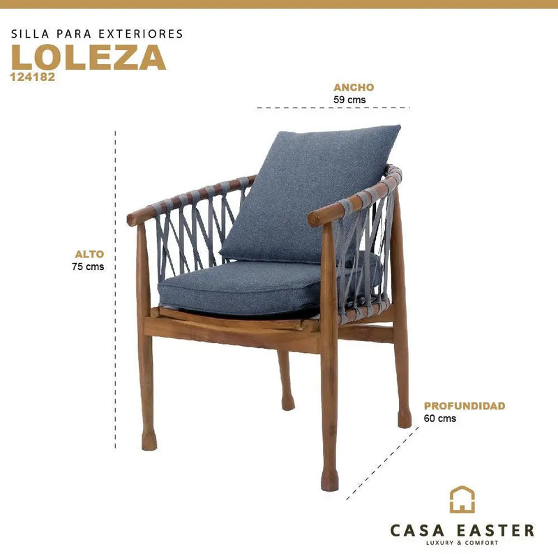 Cargue la imagen en el visor de la galería, Silla de Lazo para Interior Color Gris LOLEZA-124182