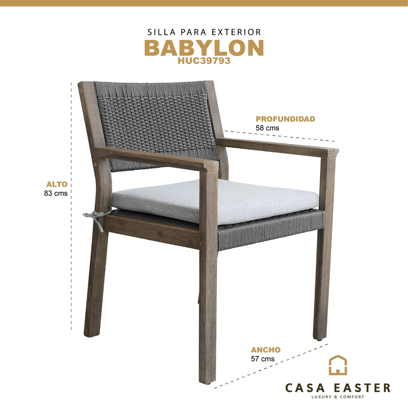 Cargue la imagen en el visor de la galería, Silla de Lazo para exterior e interior BABYLON-HUV39793 CasaEaster