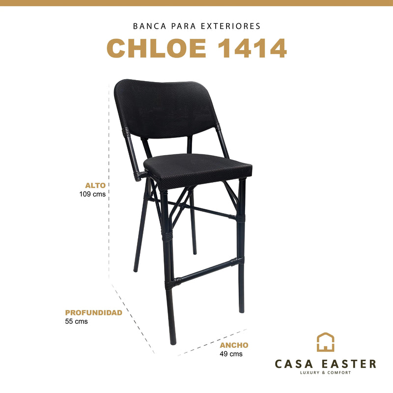 Cargue la imagen en el visor de la galería, Silla de Rattan Alta para interior Color Negro CHOLE 1414 -CH-