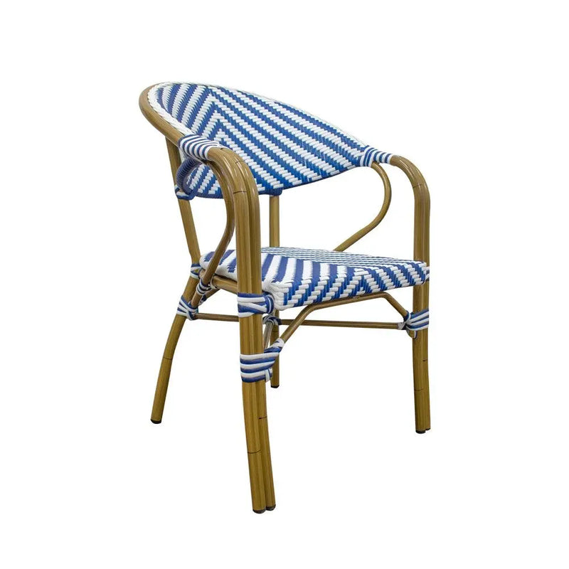 Cargue la imagen en el visor de la galería, Silla de Rattan para Exterior Color Azul WILLSI -WIL44