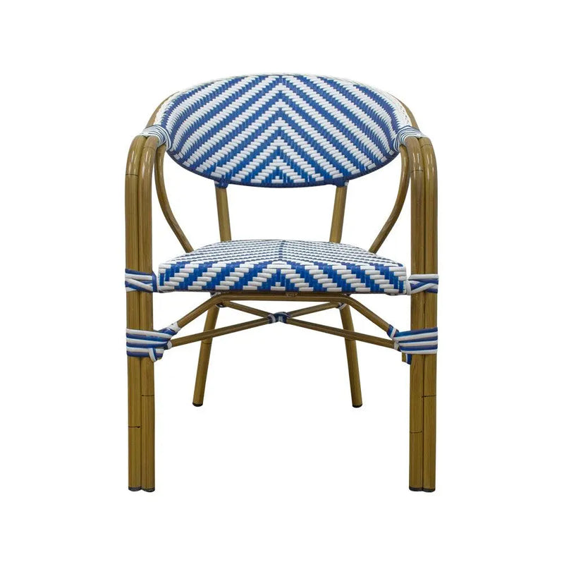 Cargue la imagen en el visor de la galería, Silla de Rattan para Exterior Color Azul WILLSI -WIL44