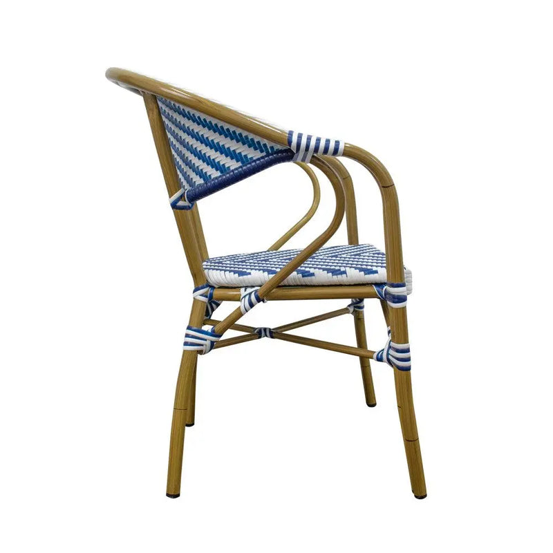 Cargue la imagen en el visor de la galería, Silla de Rattan para Exterior Color Azul WILLSI -WIL44