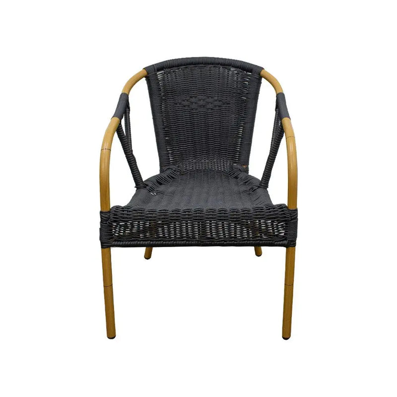 Cargue la imagen en el visor de la galería, Silla de Rattan para Exterior e Interior Color Negra WILLSI-W71