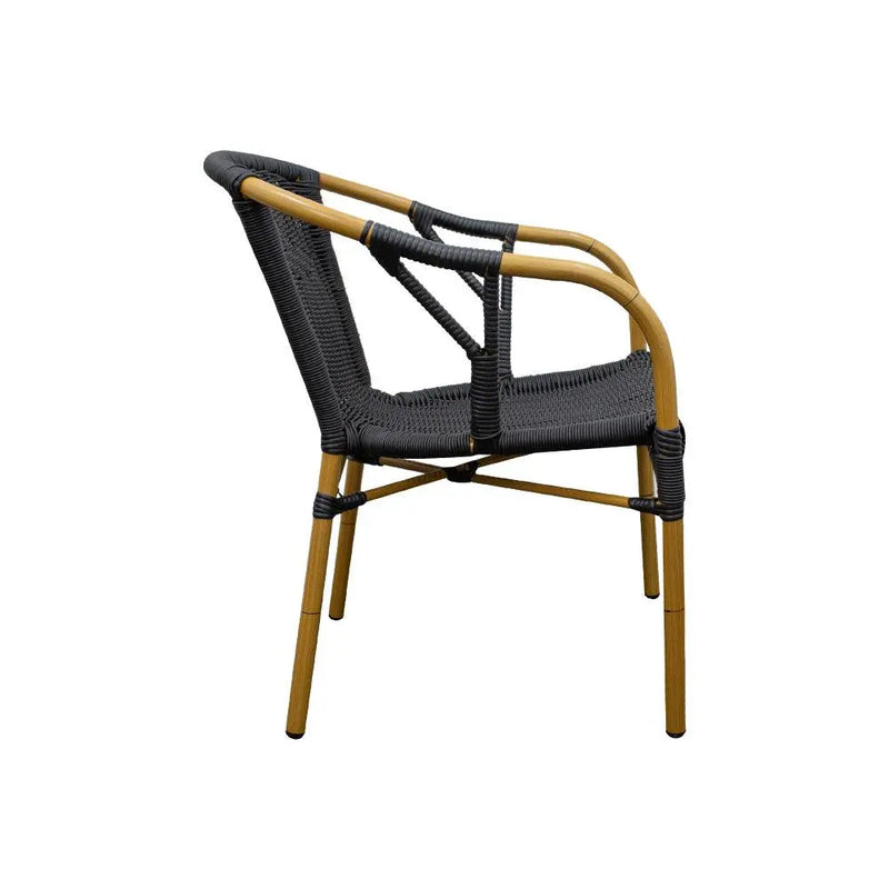 Cargue la imagen en el visor de la galería, Silla de Rattan para Exterior e Interior Color Negra WILLSI-W71