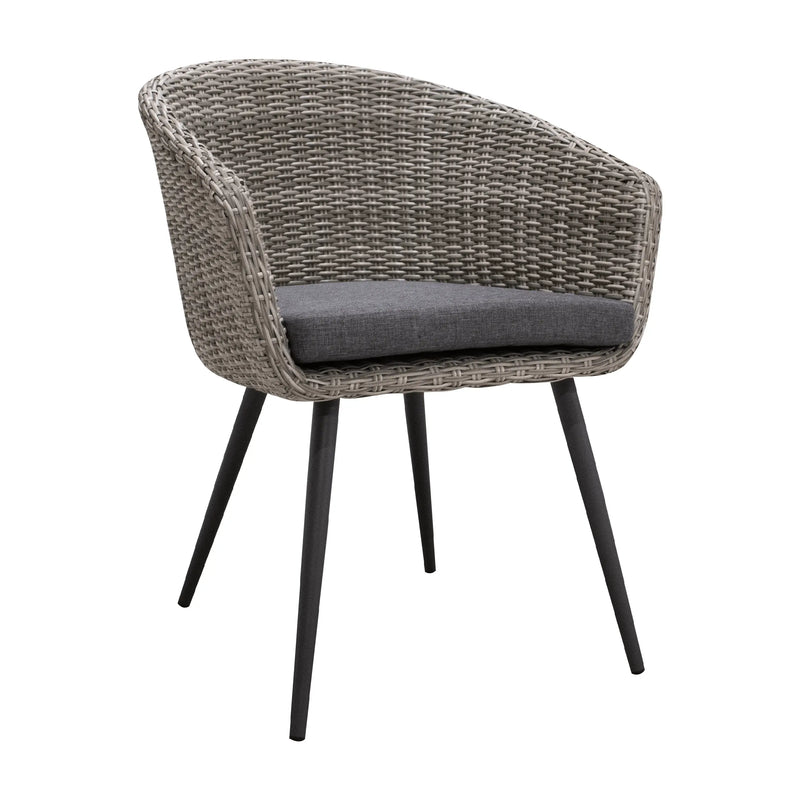 Cargue la imagen en el visor de la galería, Silla de Rattan para Jardin o ExteriorColor Gris Ratán TOLUSE - 52726B