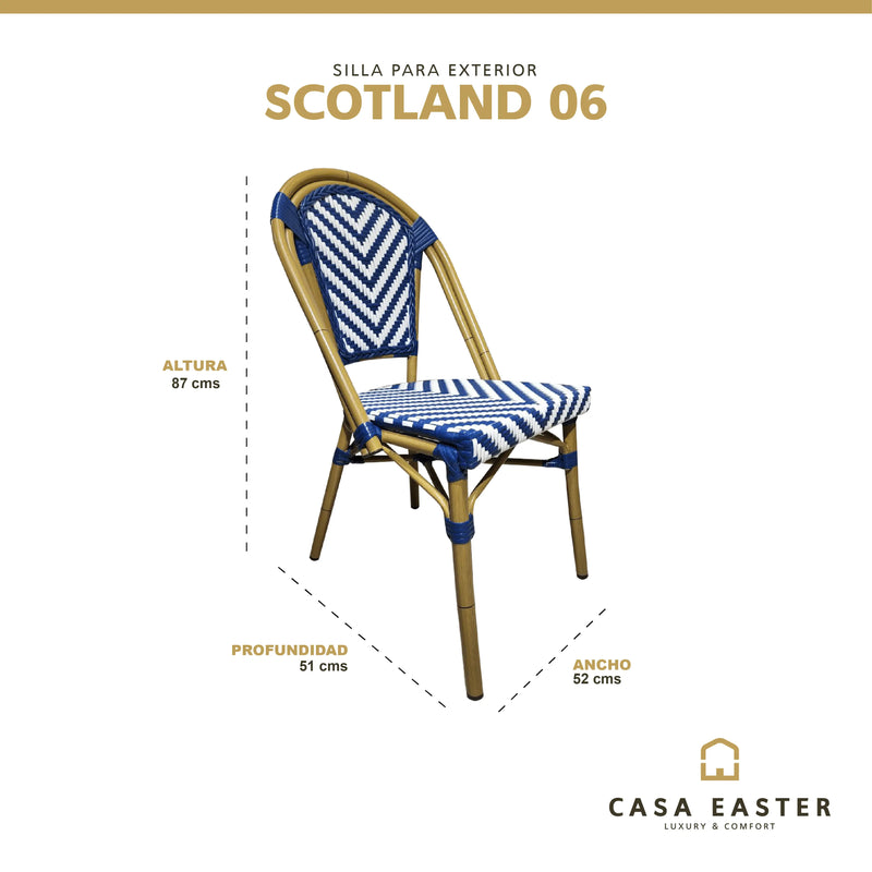 Cargue la imagen en el visor de la galería, Silla de Rattan para exterior e interior Color Azul SCOOTLAND 06-OCS06