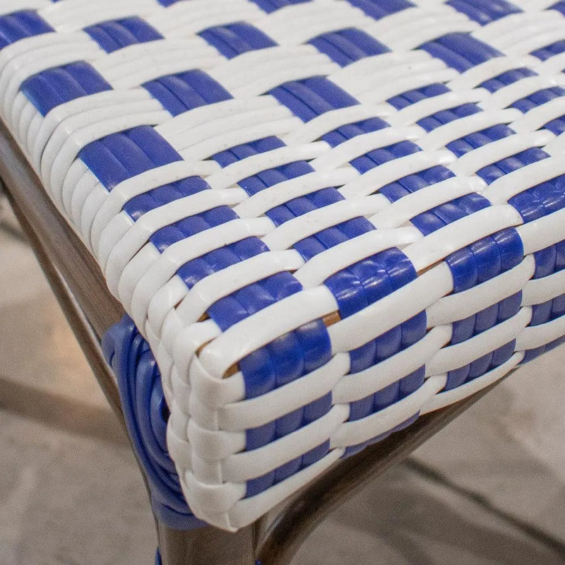 Cargue la imagen en el visor de la galería, Silla de Rattan para exterior e interior Color Azul con Blanco CHINA -OC66