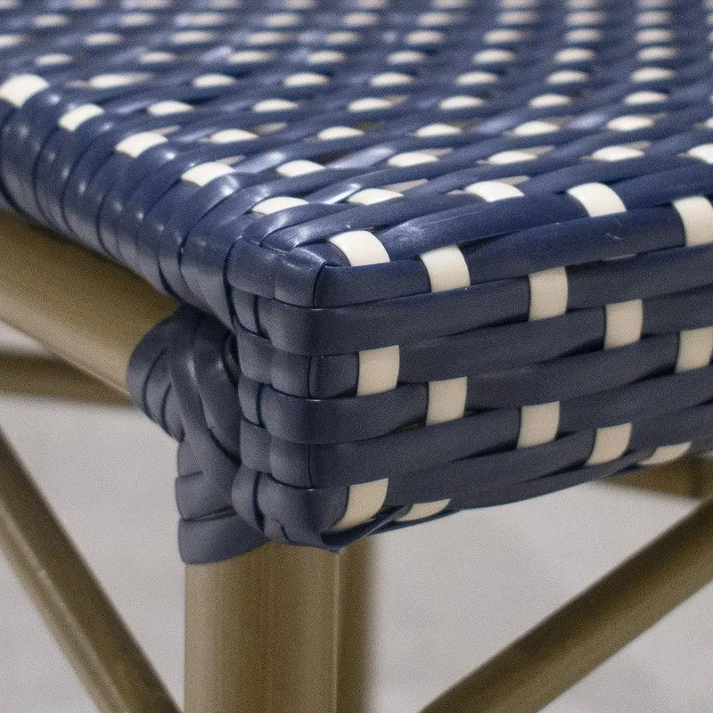 Cargue la imagen en el visor de la galería, Silla de Rattan para exterior e interior Color Azul con Blanco CHINA-OC87