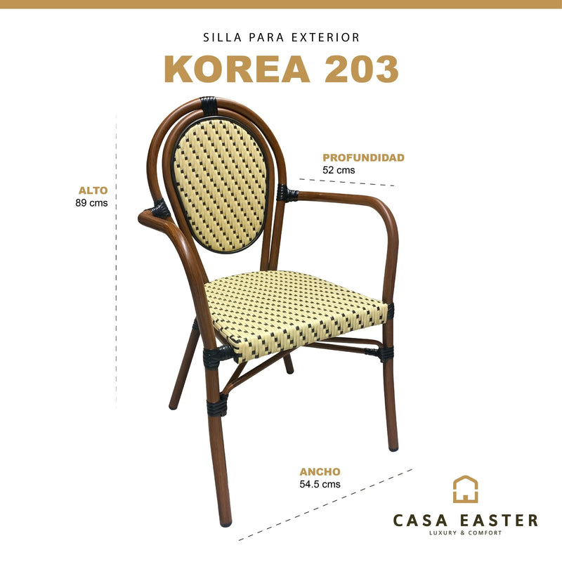 Cargue la imagen en el visor de la galería, Silla de Rattan para exterior e interior Color Beige con Negro KOREA -KR CasaEaster