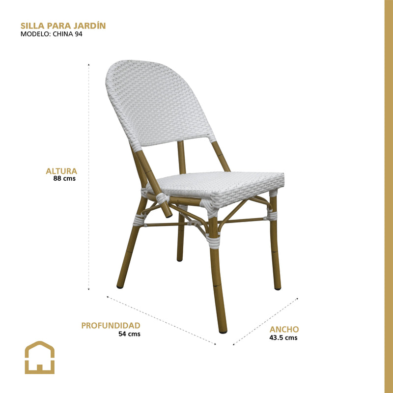 Cargue la imagen en el visor de la galería, Silla de Rattan para exterior e interior Color Blanco CHINA 94 -OC05