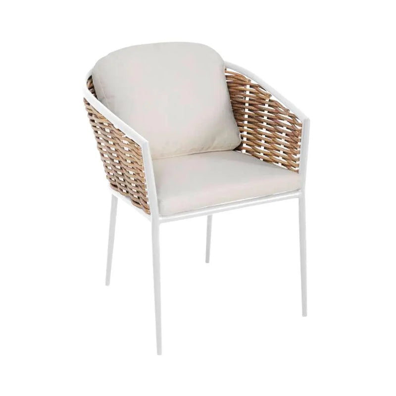 Cargue la imagen en el visor de la galería, Silla de Rattan para exterior e interior Color Blanco GLAMOUR- 715A