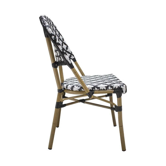Silla de Rattan para exterior e interior Color Blanco con Negro CHINA -OC85