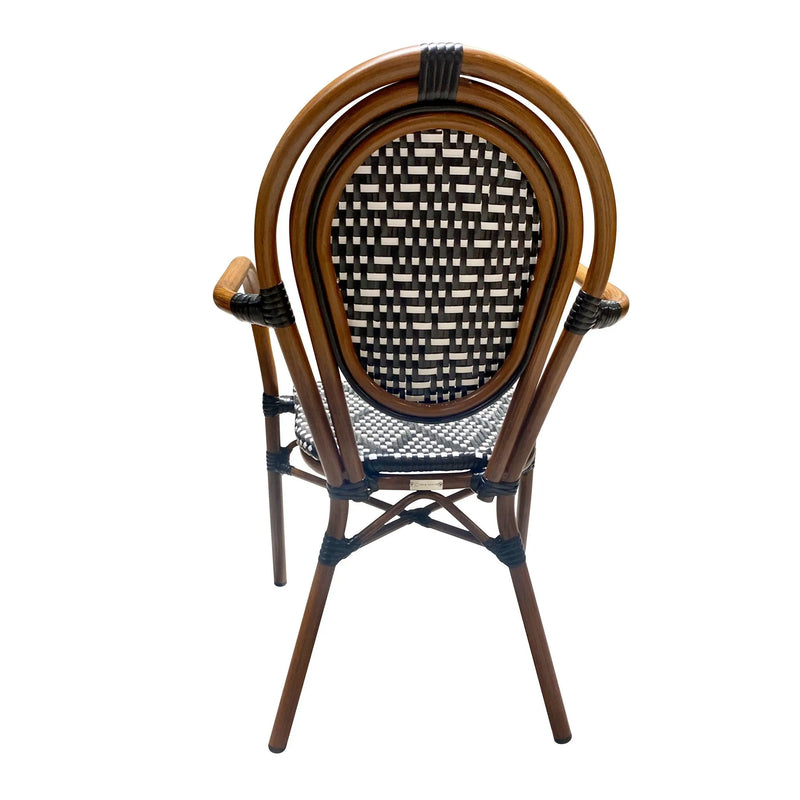 Cargue la imagen en el visor de la galería, Silla de Rattan para exterior e interior Color Blanco con Negro KOREA 204-KR1