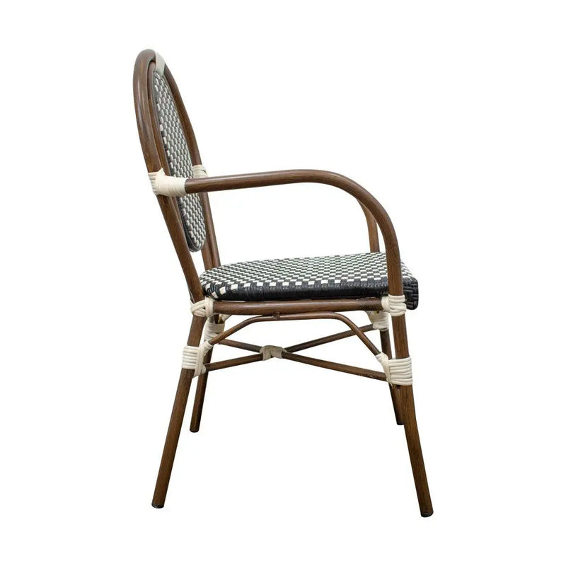 Cargue la imagen en el visor de la galería, Silla de Rattan para exterior e interior Color Cafe con Negro KOREA 202-OC02