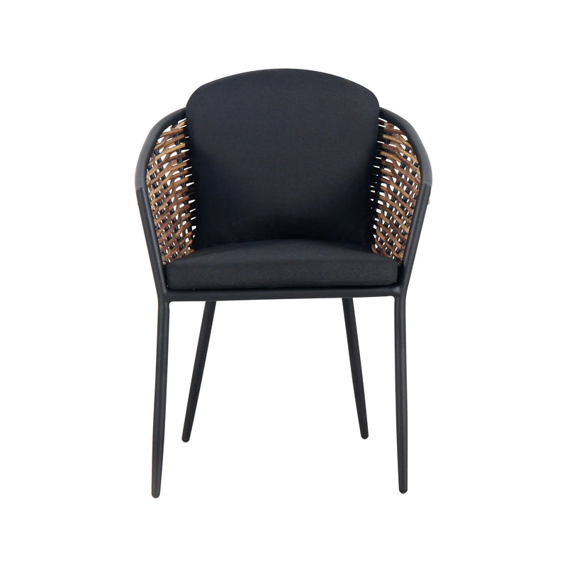 Cargue la imagen en el visor de la galería, Silla de Rattan para exterior e interior Color Carbon GLAMOUR-GLA-62697-10 CasaEaster