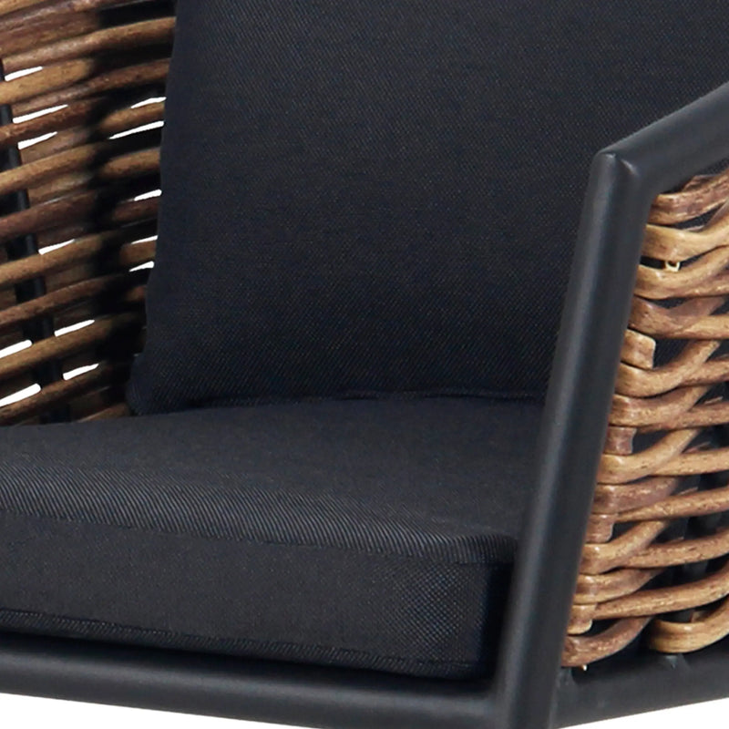 Cargue la imagen en el visor de la galería, Silla de Rattan para exterior e interior Color Carbon GLAMOUR-GLA-62697-10 CasaEaster