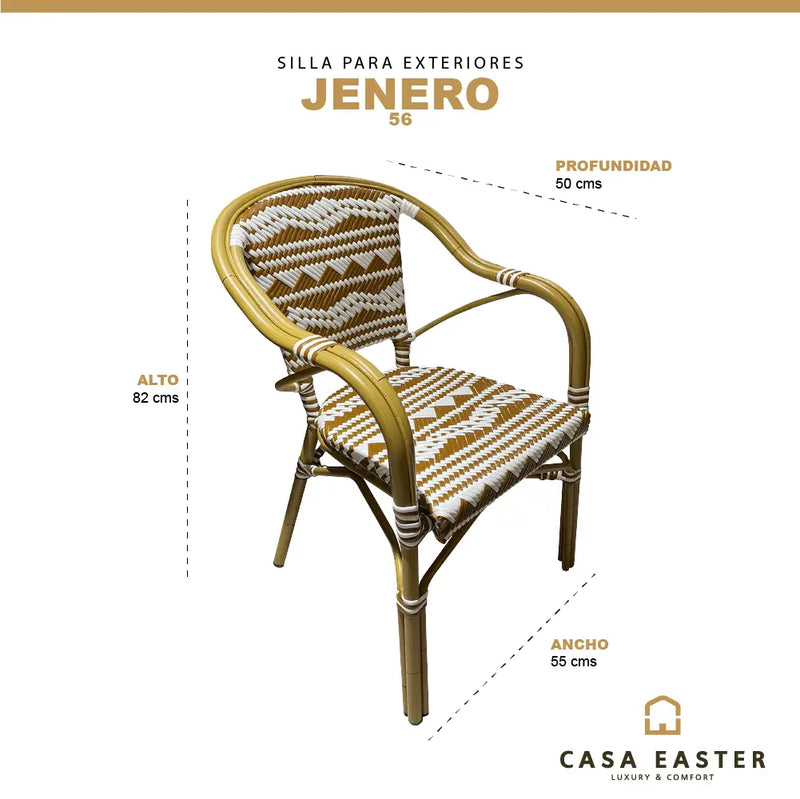 Cargue la imagen en el visor de la galería, Silla de Rattan para exterior e interior Color Naranja JENERO- 20408