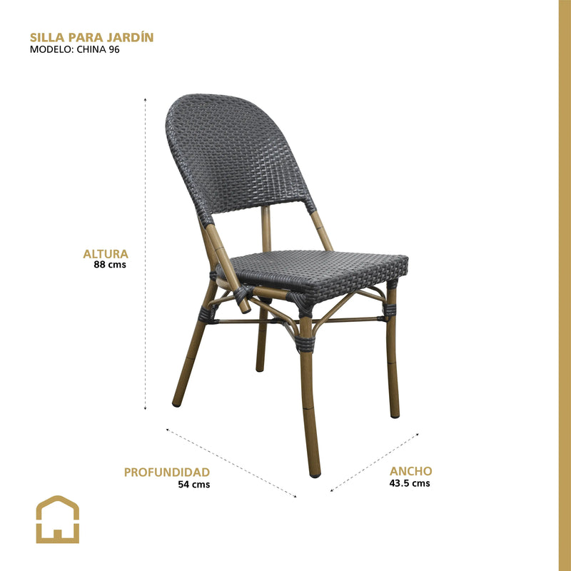 Cargue la imagen en el visor de la galería, Silla de Rattan para exterior e interior Color Negro CHINA -OC99 CasaEaster