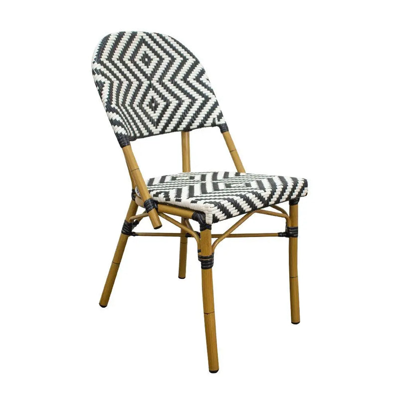 Cargue la imagen en el visor de la galería, Silla de Rattan para exterior e interior Color Negro Con Blanco CHINA -OC97