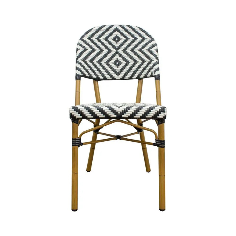 Cargue la imagen en el visor de la galería, Silla de Rattan para exterior e interior Color Negro Con Blanco CHINA -OC97