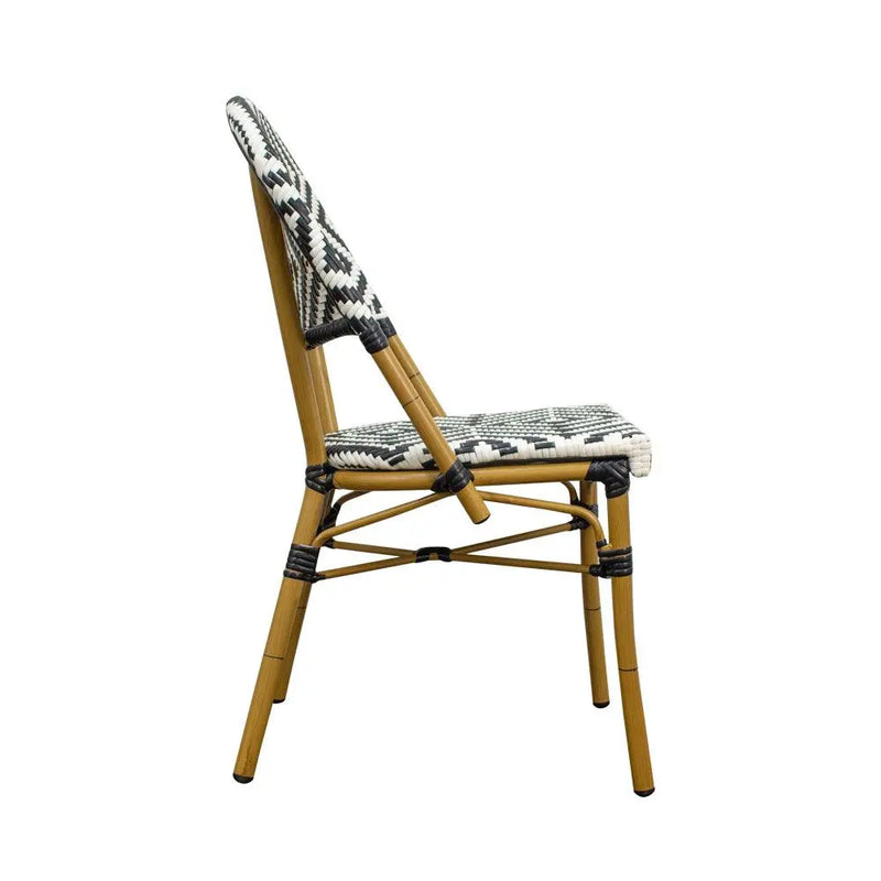 Cargue la imagen en el visor de la galería, Silla de Rattan para exterior e interior Color Negro Con Blanco CHINA -OC97