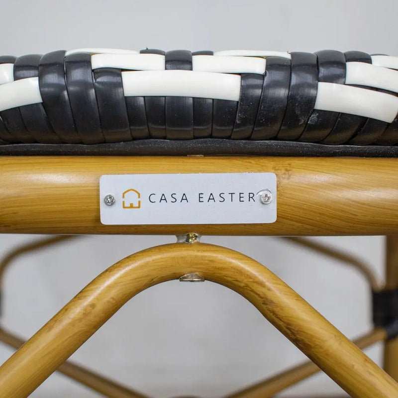 Cargue la imagen en el visor de la galería, Silla de Rattan para exterior e interior Color Negro Con Blanco CHINA -OC97