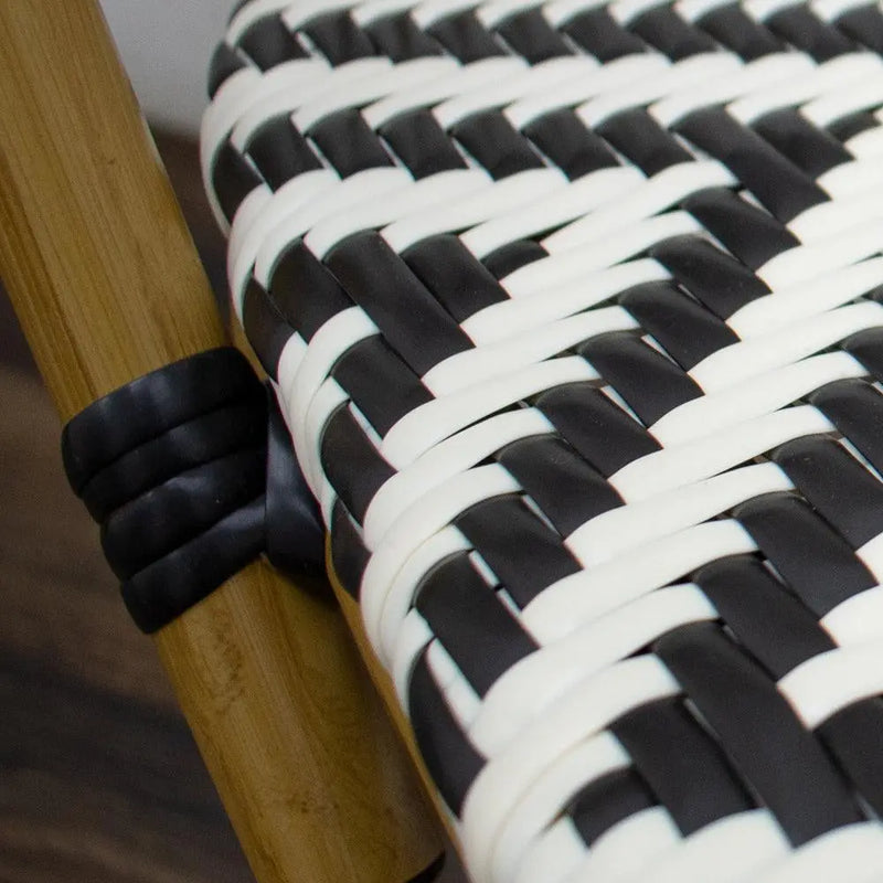 Cargue la imagen en el visor de la galería, Silla de Rattan para exterior e interior Color Negro Con Blanco CHINA -OC97