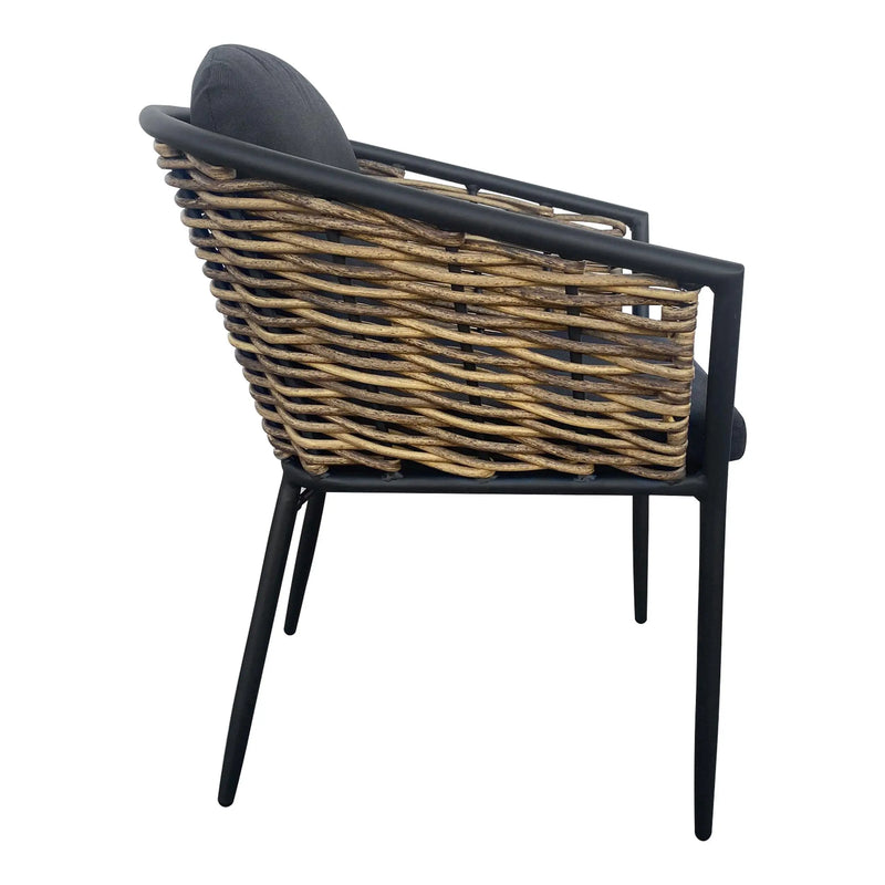 Cargue la imagen en el visor de la galería, Silla de Rattan para exterior e interior Color Negro DARIO -74553
