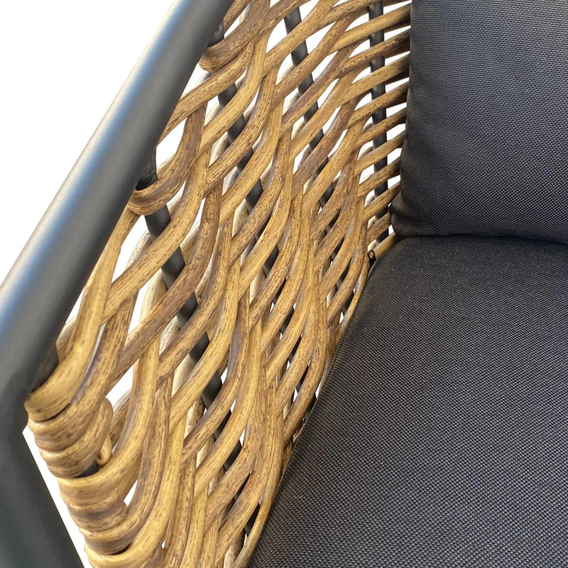 Cargue la imagen en el visor de la galería, Silla de Rattan para exterior e interior Color Negro DARIO -74553