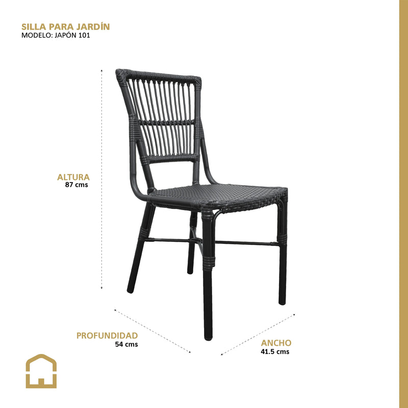 Cargue la imagen en el visor de la galería, Silla de Rattan para exterior e interior Color Negro JAPON -OC03 CasaEaster