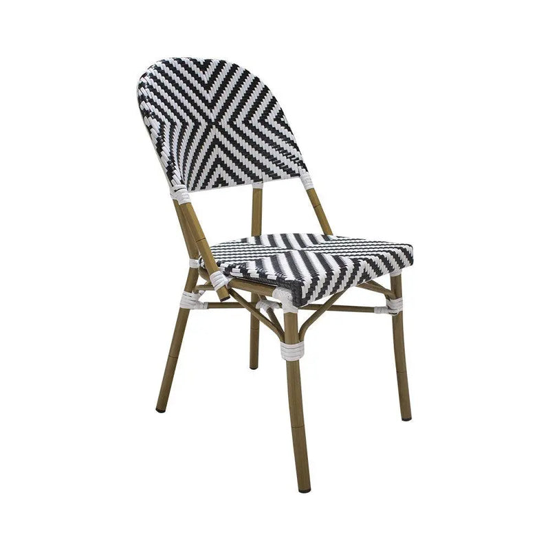 Cargue la imagen en el visor de la galería, Silla de Rattan para exterior e interior Color Negro con Blanco CHINA -oC81