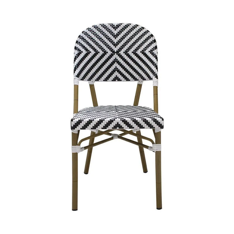 Cargue la imagen en el visor de la galería, Silla de Rattan para exterior e interior Color Negro con Blanco CHINA -oC81