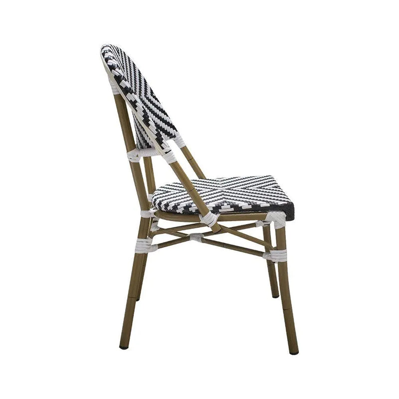 Cargue la imagen en el visor de la galería, Silla de Rattan para exterior e interior Color Negro con Blanco CHINA -oC81