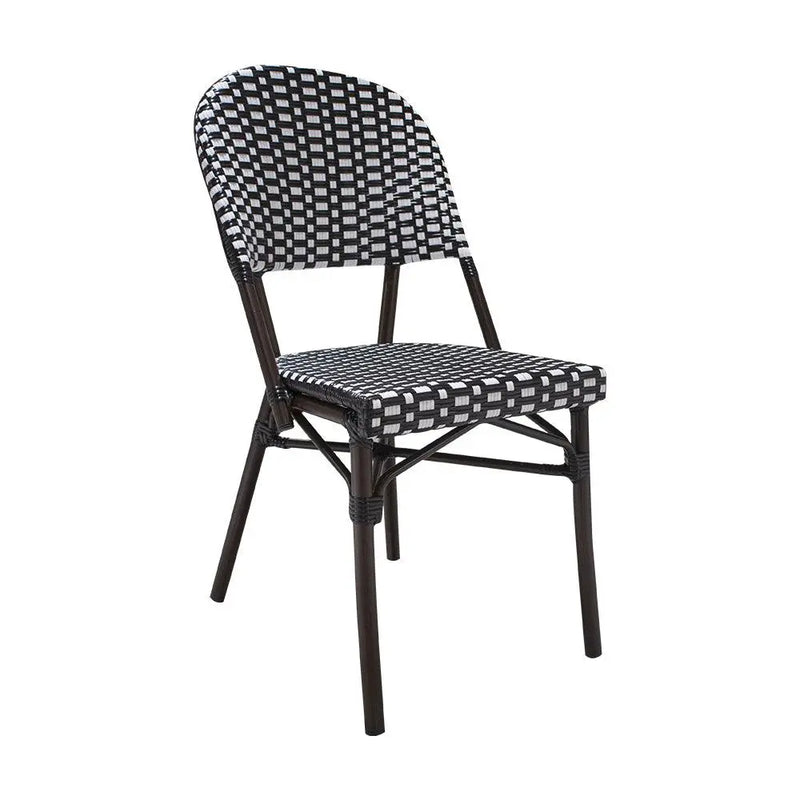 Cargue la imagen en el visor de la galería, Silla de Rattan para exterior e interior Color Negro con Blanco CHINA-OC82