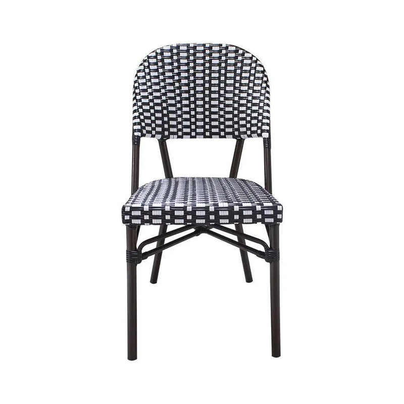 Cargue la imagen en el visor de la galería, Silla de Rattan para exterior e interior Color Negro con Blanco CHINA-OC82