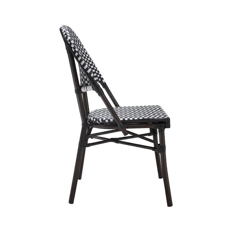 Cargue la imagen en el visor de la galería, Silla de Rattan para exterior e interior Color Negro con Blanco CHINA-OC82