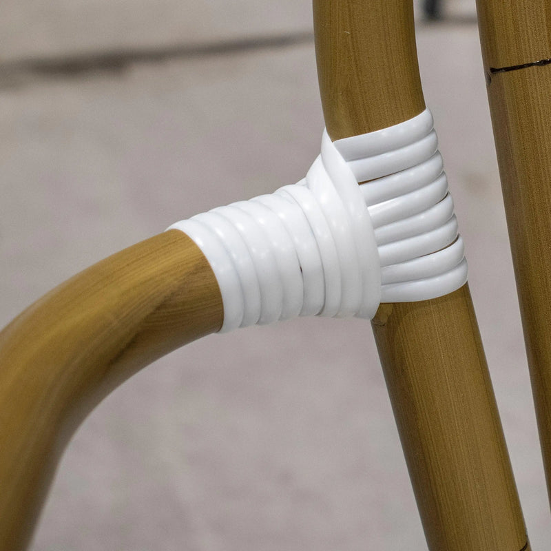 Cargue la imagen en el visor de la galería, Silla de Rattan para exterior e interior Color Negro con Blanco KOREA -K962